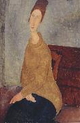 Jeanne Hebuterne with Yellow Sweater (mk39), Amedeo Modigliani
